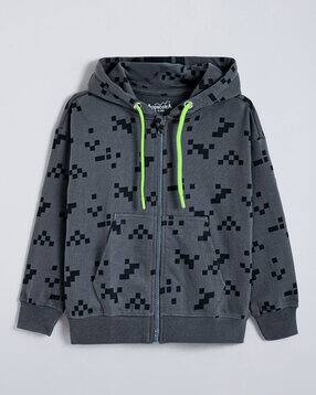 hopscotch Boys Geometric Print Regular Fit Hoodie with Full Sleeves-picture-18