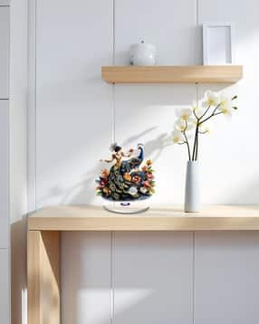 gopalvilla Rotating 2D Acrylic Peacock with Girl Showpiece-picture-11