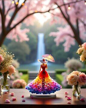  Acrylic Umbrella Girl Figure Showpiece