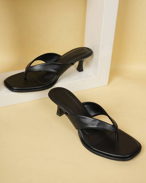 MOZAFIA Women Heeled Sandals with Synthetic Leather