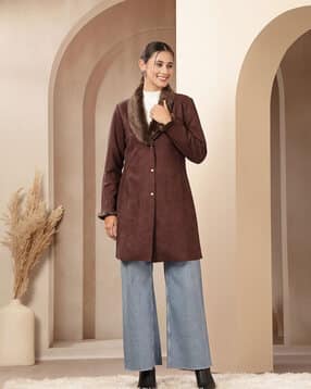 nayam by lakshita Women Regular Fit Coat with Lapel Collar-picture-21