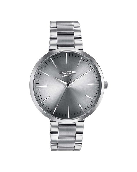 SONATA Men Poze Analogue Watch with Metallic Strap-SP70026SM01W