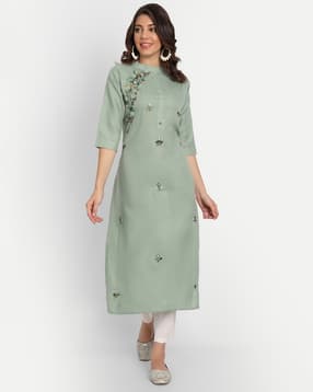 prajsi studio Women Embroidered Straight Kurta-picture-53