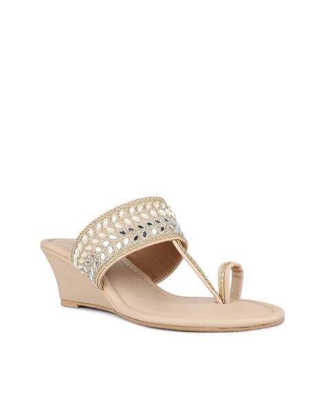 INC 5 Women Embellished Wedge Heeled Sandals