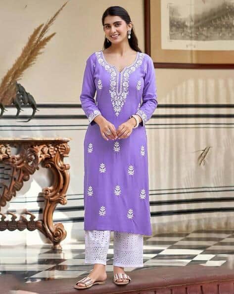 Embroidery Straight Kurta Set