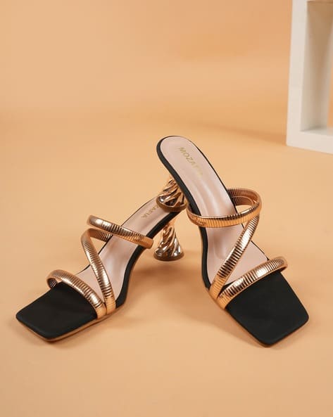 MOZAFIA Women Heeled Sandals with Synthetic upper
