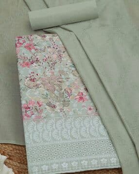 Women Floral Print Unstitched Dress Material