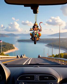 Gopalvilla Hanumanji on Motorcycle Car Rearview Mirror Hanging Ornament