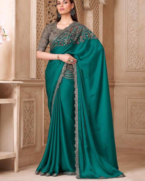 Saree mall Embellished Design Sequins Satin Silk Saree