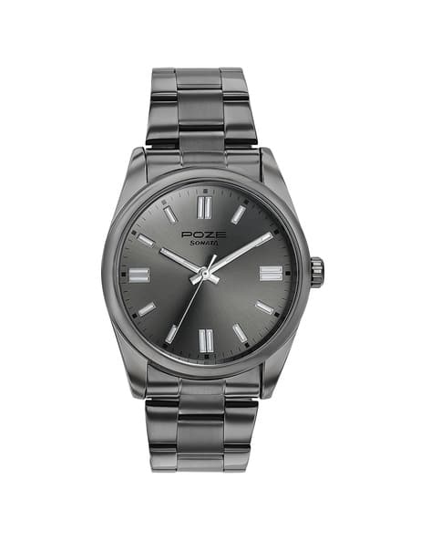 SONATA Men Poze Drop 6 Analogue Watch with Stainless Steel Strap-SP70033QM01W