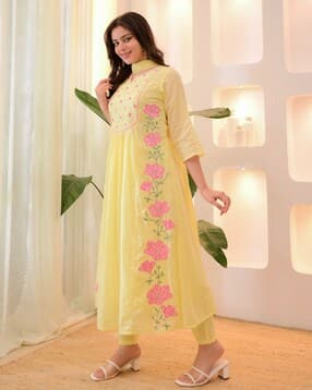 indie picks Embroidery A-Line Kurta Set-picture-27