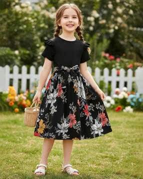 saraha designer Girls Printed A-line Dress-picture-12