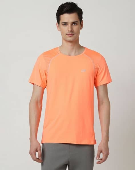 PETER ENGLAND Men Bran Print Slim Fit Crew-Neck T-Shirt