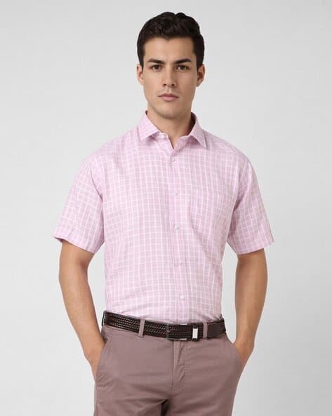 VAN HEUSEN Men Checked Regular Fit Shirt with Patch Pocket