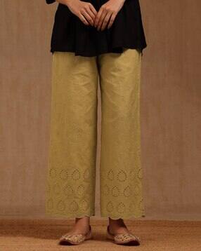 soch Women Schiffli Embroidered Straight Fit Palazzos-picture-21