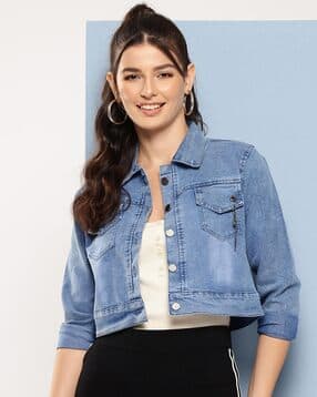 aarika girls ethnic Women Regular Fit Denim Jacket with Flip Pockets-picture-35