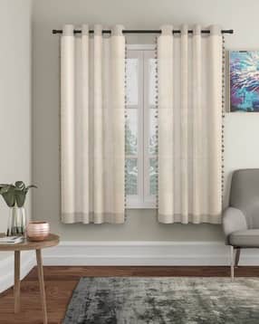 hosta homes Set of 2 Window Sheer Curtains with Pom-Pom-picture-12