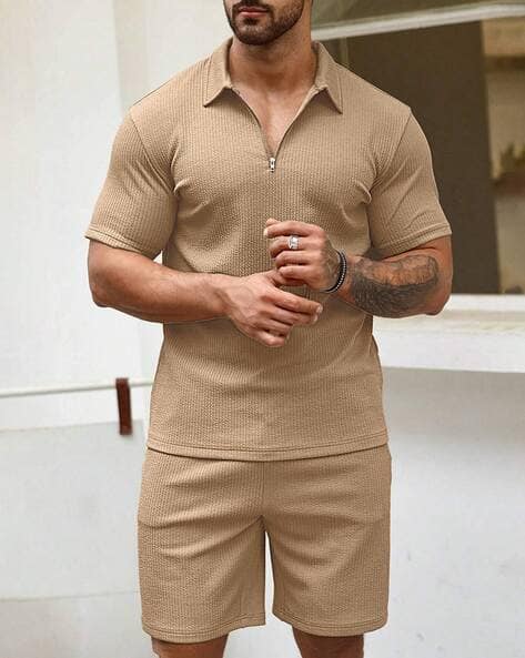 Vogaan Men Ribbed 2-Piece Co-Ord Set