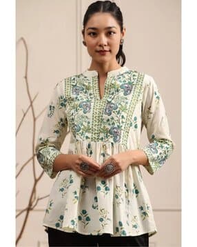 Floral Printed A-Line Tunic-image-5