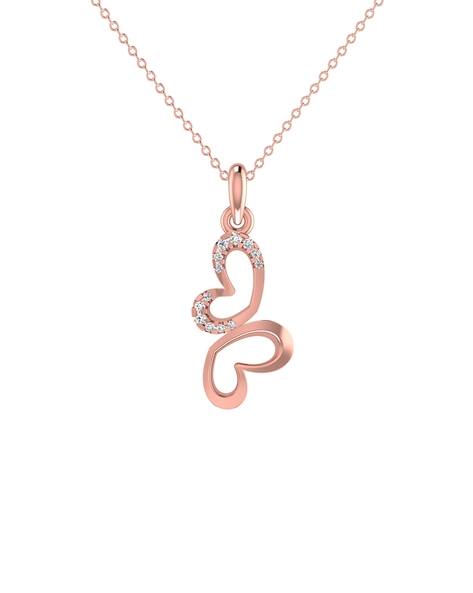 Avsar Women Rose Gold Anjali American Diamond-Studded Pendant