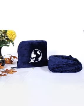 Travel Blanket & Pillow with Metal Clip