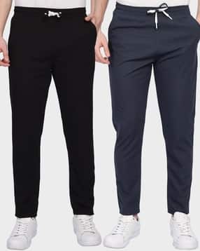 Men Pack of 2 Fitted Track Pants with Elasticated Drawstring Waist-image-21