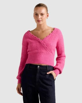 forever new Women Ribbed V-Neck Cardigan-picture-15