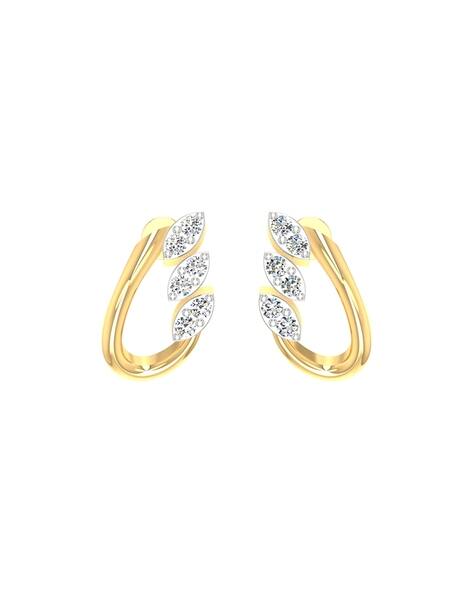 Avsar Women Yellow Gold Rajvi Diamond Stud Earrings