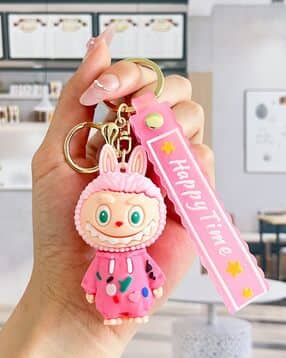 Cartoon Doll Miniature Keychain with Silicone Belt