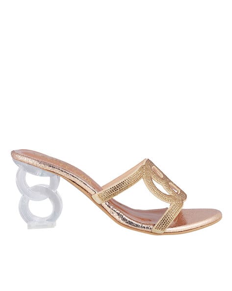 CATWALK Women Embellished Round-Toe Chunky-Heeled Sandals