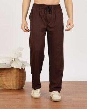 buda jeans co Men Straight Fit Track Pants with Elasticated Drawstring Waist-picture-11