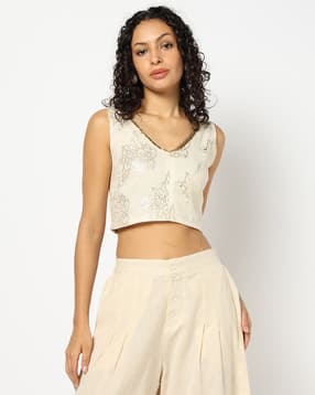 yousta Women Floral Print Regular Fit Crop Top-picture-35