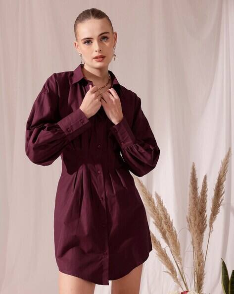 Women Mini Shirt Dress