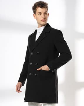 john players Men Double Breasted Slim Fit Warm Overcoat-picture-26