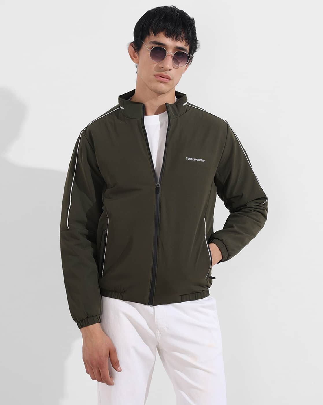 Buy The Indian Garage Co Zip-Front Track Jacket with Z Online