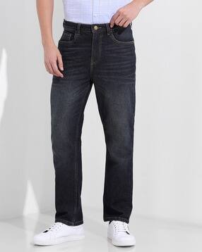the indian garage co Men Lightly Washed Slim Straight Fit Stretchable Jeans-picture-24