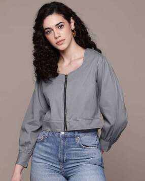 leia Women Zip-Front Regular Fit Blouson Jacket-picture-2