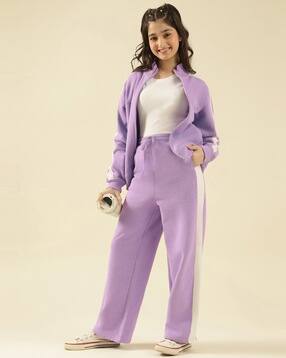 li'l tomatoes Girls Colourblock Zip-Front Sweatshirt & Track Pants Set-picture-48