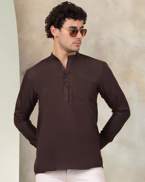 JOMPERS Regular Fit Short Kurta with Band Collar