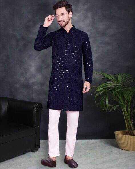 JOMPERS Men Embellished Regular Fit Long Kurta