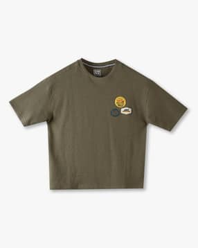 Boys Flat-Knit Boxy Fit Crew-Neck T-Shirt