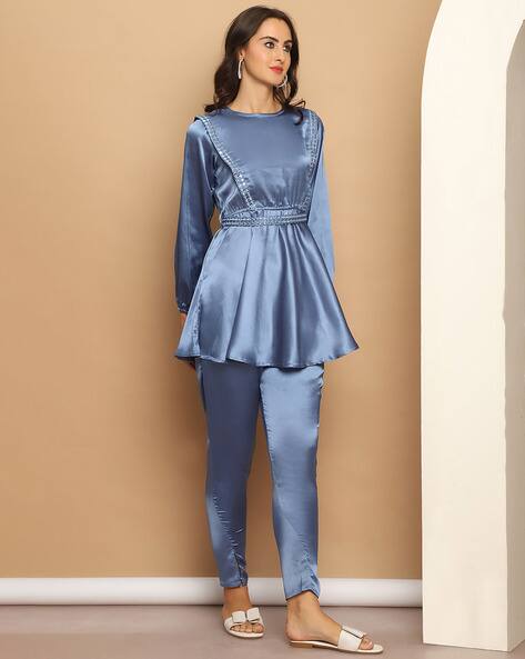 INDIAN NEEDLE Women 2-Piece Round-Neck Top & Trousers Set