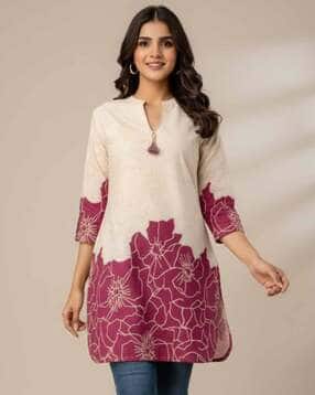 Women Floral Print Straight Tunic
