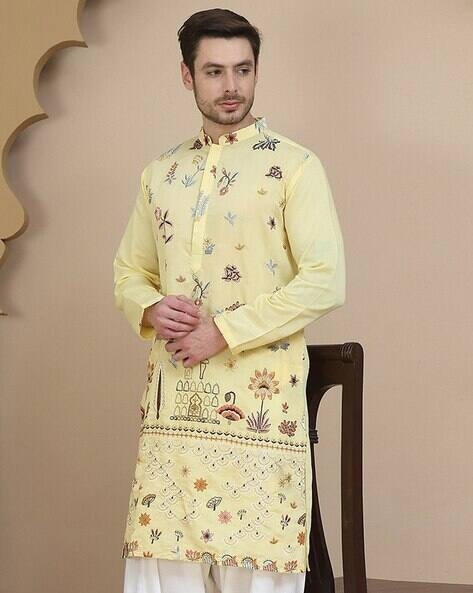 JOMPERS Men Printed Regular Fit Long Kurta