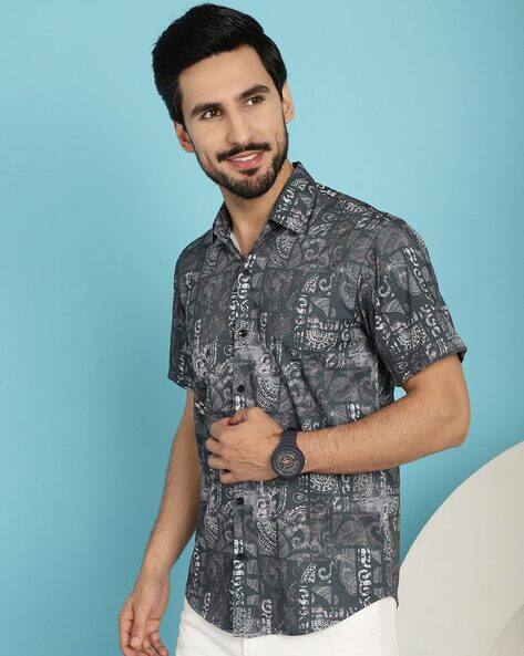 INDIAN NEEDLE Men Regular Fit Shirt with Spread Collar