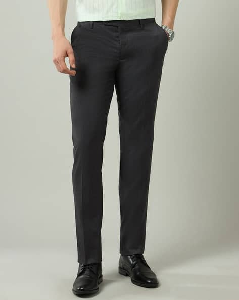 ARROW Men Structured Tapered Fit Flat-Front Trosuers