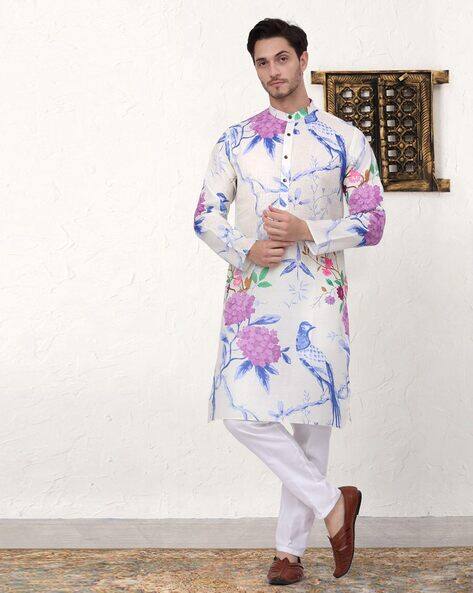 JOMPERS Floral Print Regular Fit Kurta & Pyjamas Set