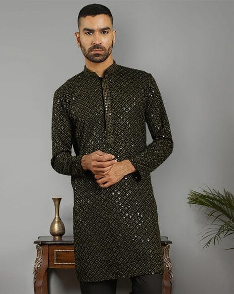 JOMPERS Chikankari Embroidered Regular Fit Cotton Kurta