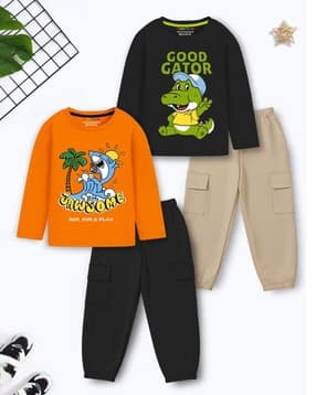 trampoline Boys Graphic Print Pants & T-Shirt Set-picture-19