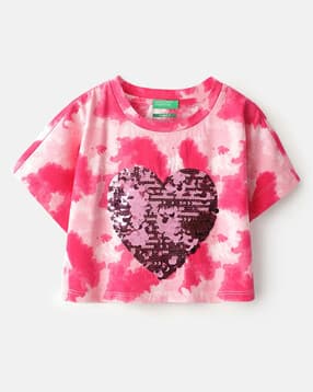united colors of benetton Girls Embellished Fitted Round-Neck T-Shirt-picture-11